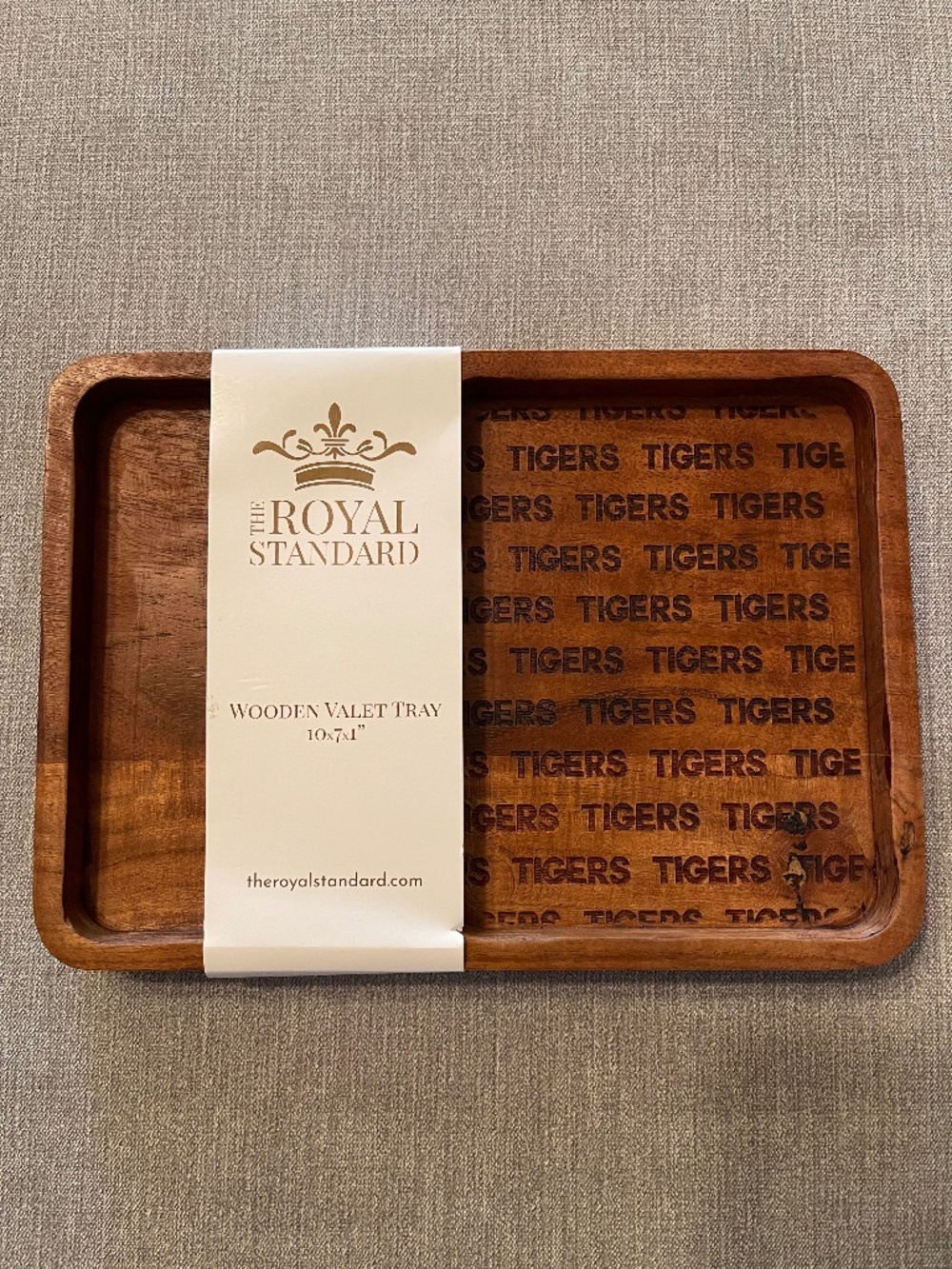 NEW Tigers Etched Wood Valet Tray